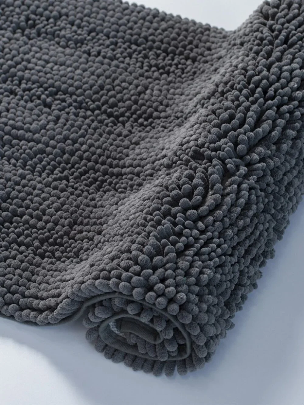 Chenille Bath Rug - New Original Packaging - 17x24 inches - Dark Grey